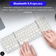 Клавиатура Bragus, Bluetooth 5.0, Тънка, Сгъваема, USB зареждане, 100 часа автономност, Преносима, Свързване с до 3 устройства, Съвместима с Android, iOS, Smart TV, Num pad, 200 гр., Бял