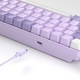 Механична клавиатура за игри Timebox, 60%, RGB осветление, 68 клавиша, с Type-C кабел, виолетов превключвател, Hot-Swap, преносима, съвместима с Windows, Linux, Mac, виолетова