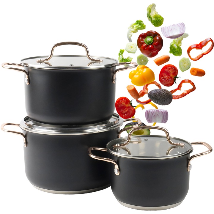 Set oale cu capac, otel inoxidabil, 1.9L, 2, 6L, 4.7L, Karl Hausmann, Elite