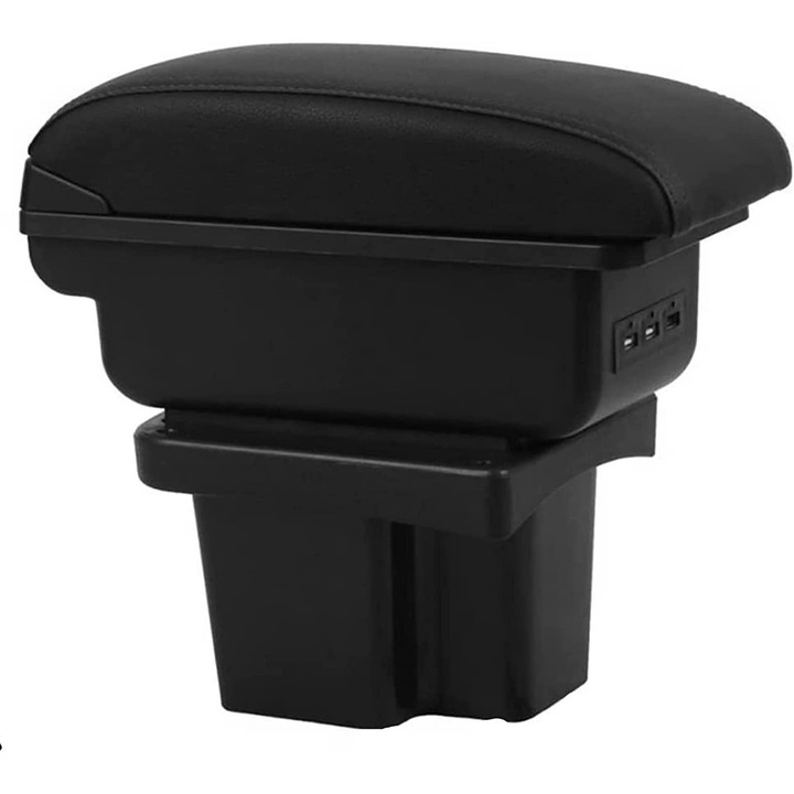 Cotiera consola centrala cutie de depozitare USB Organizator pentru Kia Cerato Forte K3 2009 - 2018 alunecare piele neagra