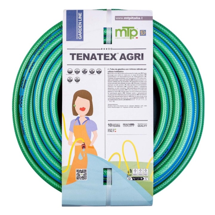 Градински маркуч, за вода, Tenatex 4S, 12,5 мм, ролка 25 м