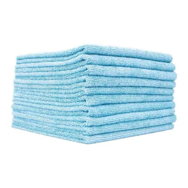 Set 10 x Laveta profesionala microfibra, albastru, 40x40 cm