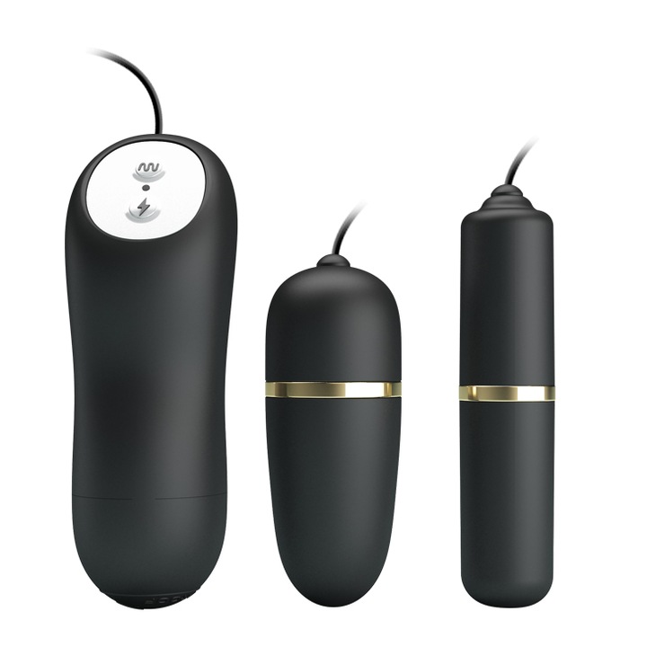 Pretty Love vibrátor, 7 vibrációs funkció, 3 elektrostimulációs funkció, fekete, 170x140x40mm