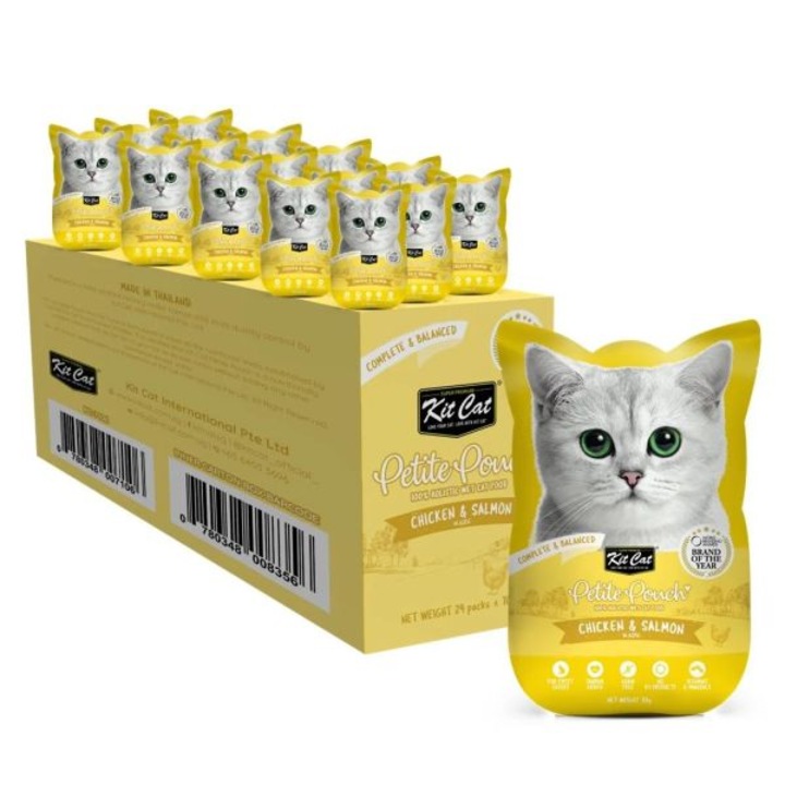 Kit Cat Petite Pouch nedves táp, csirke és lazac, 70g