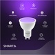 Bec LED RGB inteligent Calex Smart, Wi-Fi, Bluetooth, GU10, 4.9W, 345 lm, lumina alba si colorata, compatibil Google Assistant si Alexa, Clasa energetica G