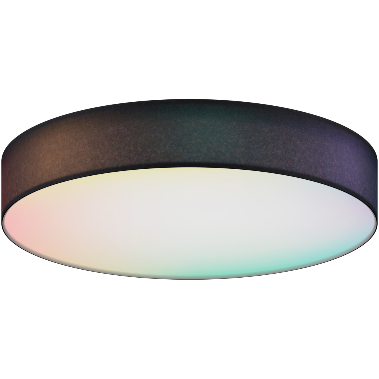 Plafoniera LED RGB inteligenta Calex, Wi-Fi, Bluetooth, 20W, 2350 lm, dimabila, lumina alba si colorata (3000-6500K), 40cm, Negru, Clasa energetica F