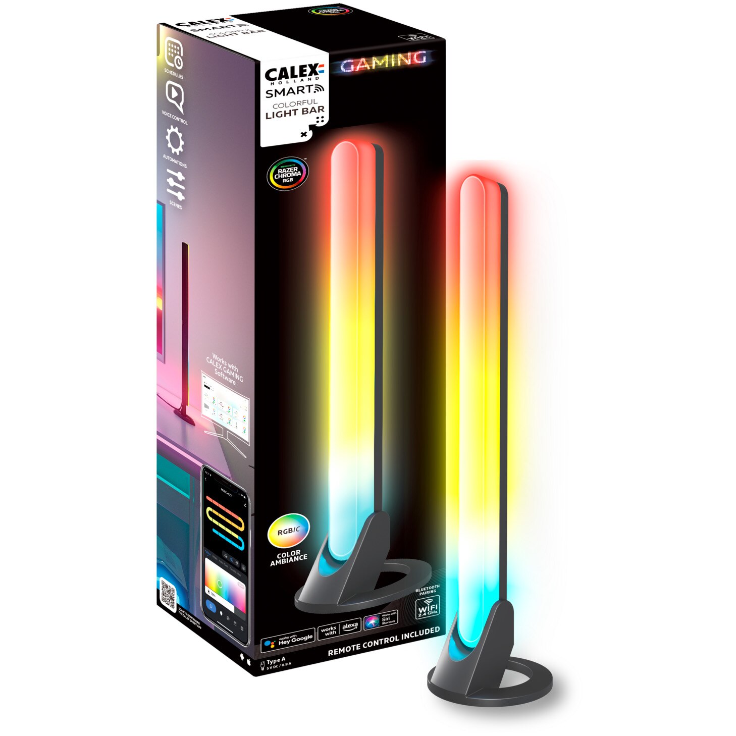 Calex Led Controller Lampa LED RGBIC inteligenta Calex Gaming Light Bar, Wi-Fi, Bluetooth ...