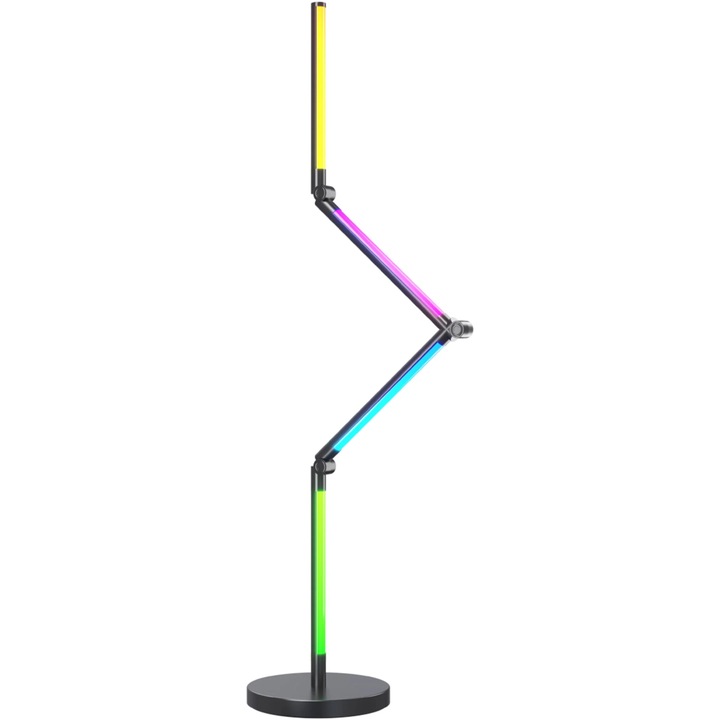 Смарт LED лампа за под/стена LED RGB-IC inteligent Calex Gamin, Wi-Fi, Bluetooth, 12W, Димируема, Бяла и цветна светлина, 140 см, Енергиен клас F