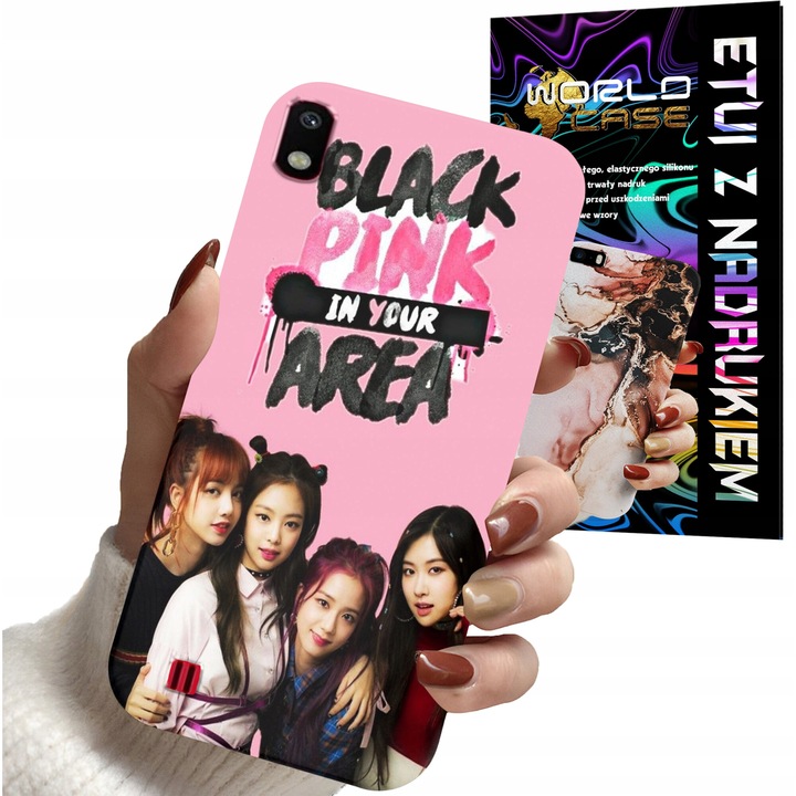 Husa personalizata Black Pink pentru telefon, World Case, silicon, multicolor