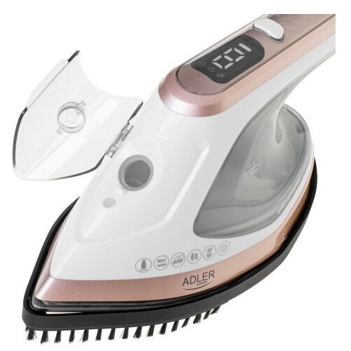 Fier de calcat vertical 2in1 ADLER, alb/auriu, 1800W, 36.2x9.7x18cm