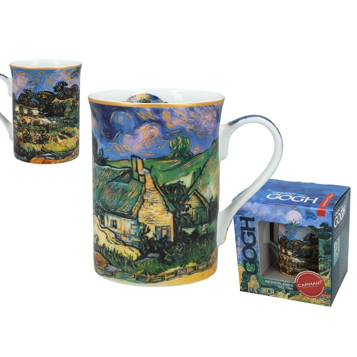 Cana CARMANI, V. van Gogh, Chaty kryte strzecha w Cordeville, ceramica, 300ml