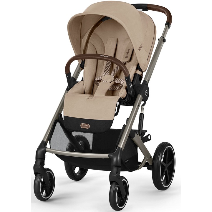 Cybex Balios S Lux 2.0 - мултифункционална количка, Almond beige, 11.6kg, с усъвършенствана система за безопасност