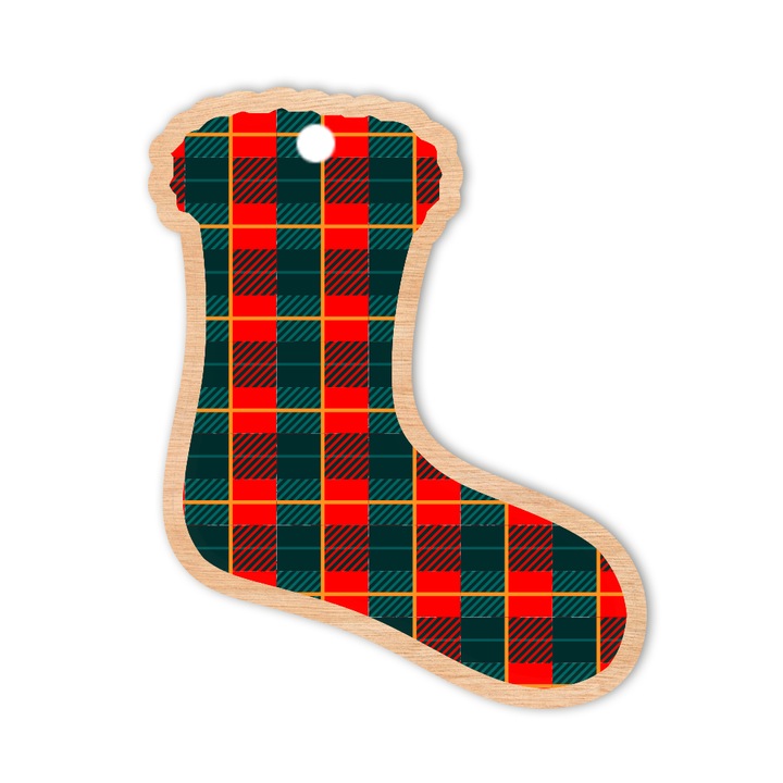 Figurina Craciun, PoStar, ornament din lemn, 5mm, 1 bucata, D34, culoare naturala