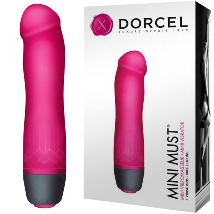 Mini Must vibrátor, Dorcel, rózsaszín, 12x2,5 cm, 7 rezgési szint, vízálló