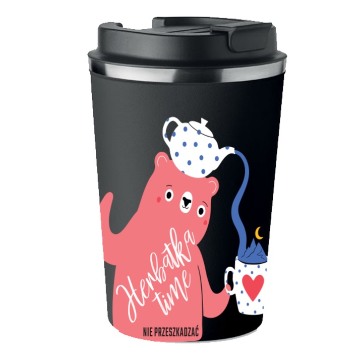 Термо чаша PoStar tea time 350 мл розова