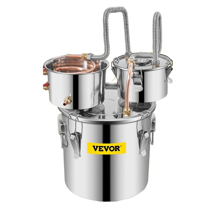 Vevor alkohol lepárló, 30L, rozsdamentes acél, gyorshűtés, ezüst