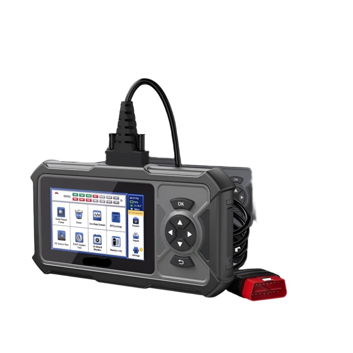 Тестер за диагностика на автомобили, 5-инчов HD сензорен екран, 2GB RAM, 32GB памет, черен, 200x110x40mm