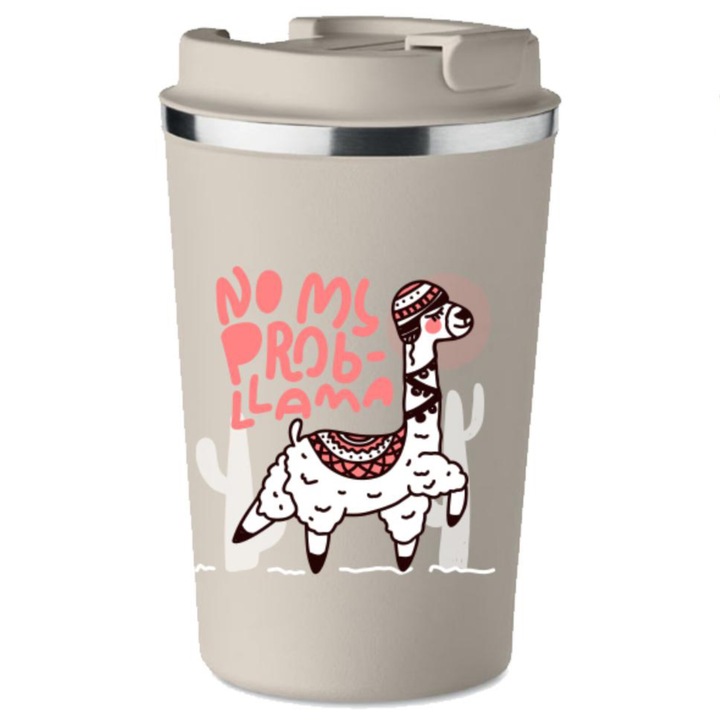 Термо чаша PoStar, NO MY PROBLEM LLAMA, 350 мл