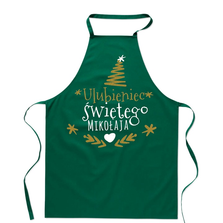 Sorturi bucatarie si gratar, PoStar, Fartuch cu imprimeu Ulubieniec Swietego Mikolaja, cadou pentru el
