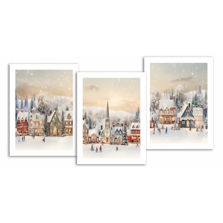 Set 3 tablouri PoStar, 40x50 cm, Multicolor