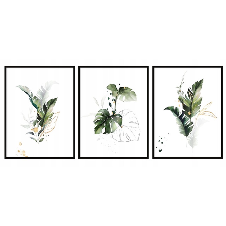 Tablou PoStar, set 3 imagini, 33x43cm, rama alba sau neagra