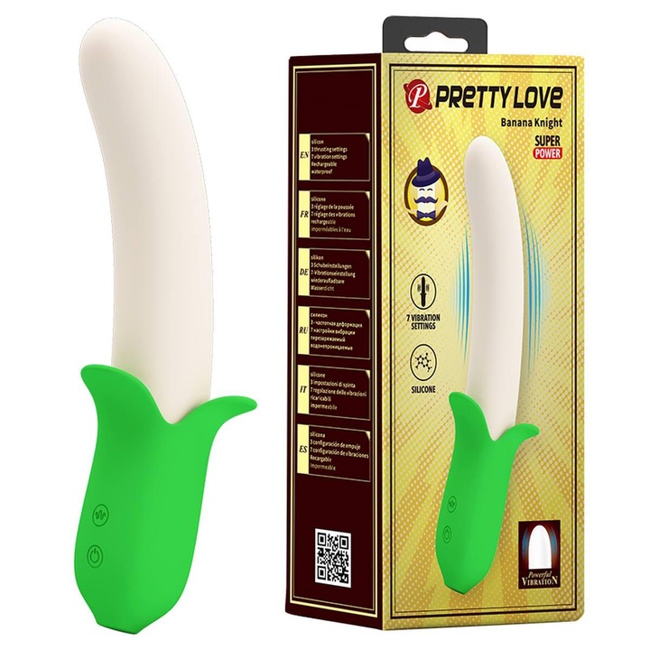 Pretty Love vibrátor, Banana Knight, 7 vibrációs mód, szilikon, USB tölthető