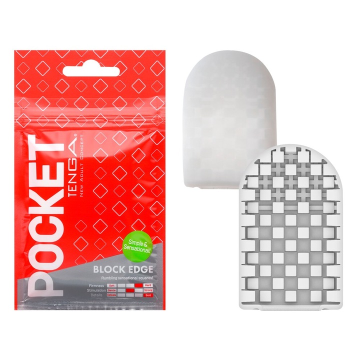Masturbator Tenga Pocket Block Edge, elastic, discret, 10x5cm