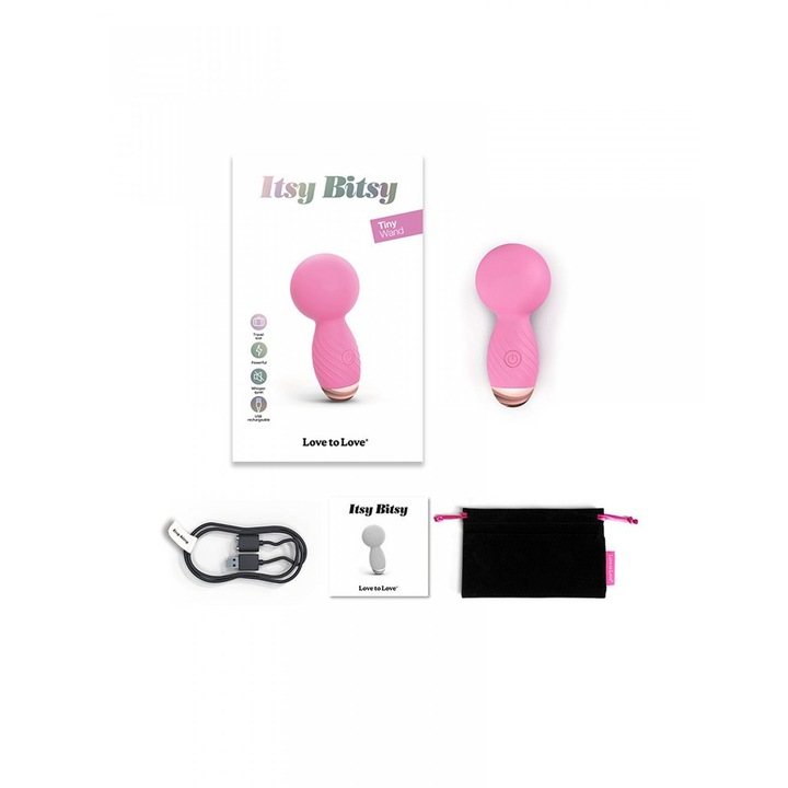 Masajer si stimulator, Love to Love, ITSY BITSY PINK PASSION, 9 moduri de vibratie, rezistent la stropi, 8,8x4cm