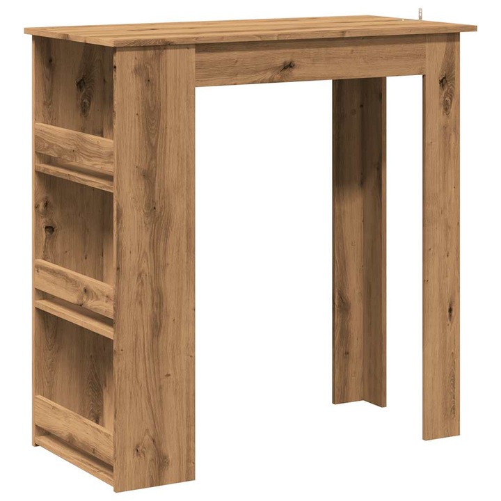 Бар маса с рафтове vidaXL, Дъб артизан, 102x50x103,5 см, 25.3 Kg 856763