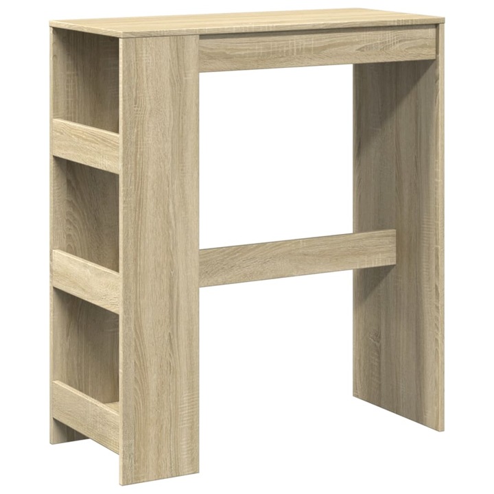 Бар маса с рафтове vidaXL, Дъб сонома, 90x40x103,5 см, Инженерно дърво, 19.65 Kg 854375