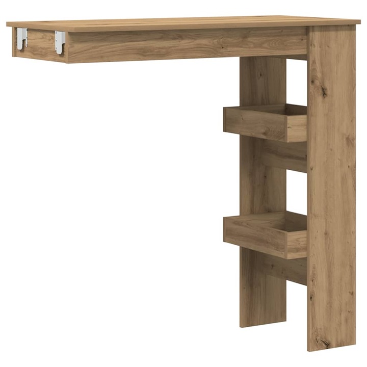 Masa bar perete vidaXL, Stejar artizanal, 102x45x103, 5 cm, lemn compozit, 15.65 Kg 856861