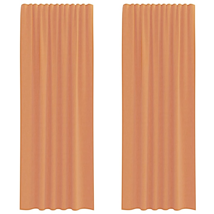 Perdele Voile cu Bucle vidaXL, 2 buc, Terracota, 140x260 cm 4102325