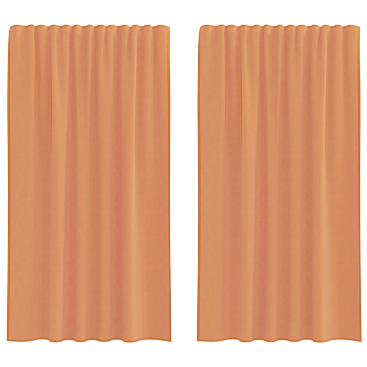 Perdele Voile cu Bucle vidaXL, 2 buc, Terracota, 140x175 cm 4102322