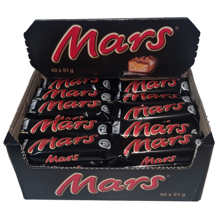 Baton de Ciocolata MARS cu Lapte si Caramel, 40 de bucati x 51 gr