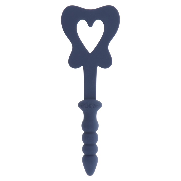 Paleta BDSM, Taboom, siliconica albastra, dop anal, design cu detalii in forma de inima, dimensiuni variate.