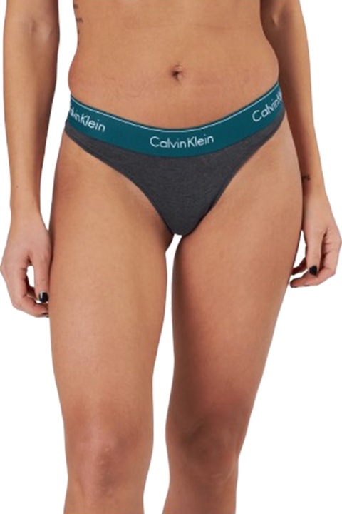 Tanga Calvin Klein pentru femei *F3786-TZ-M 90-10, bumbac, M, gri/turcoaz