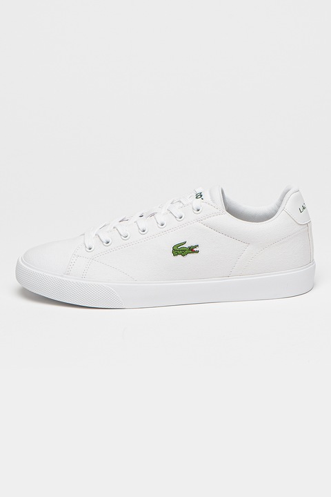 Lacoste, Текстилни спортни обувки с лого, Бял