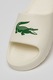 Lacoste, Papuci cu imprimeu logo Serve, Verde, Alb murdar, 39.5