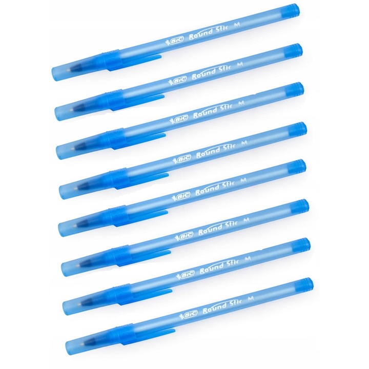 Комплект от 8 химикалки, BIC, Gel-ocity Stic, 0,5 мм, син