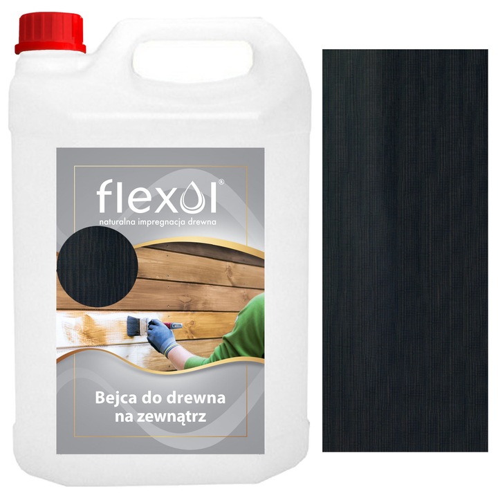 Apa pentru lemn, Flexol, exterior, 4L, rezistenta la UV, culoare neagra