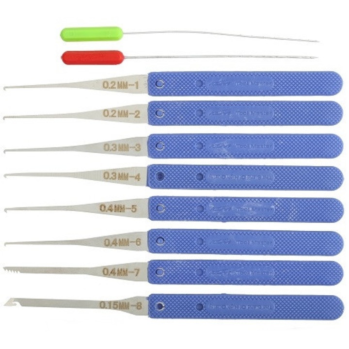 Unelte pentru scoaterea cheilor sparte din incuietori, Set 12 piese, Multicolor