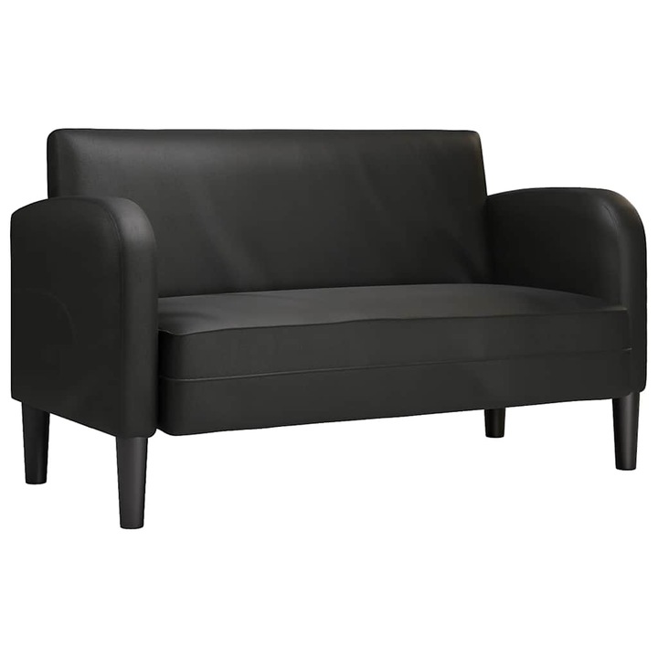 Canapea loveseat vidaXL, neagra, 110 cm, piele artificiala, 17.9 kg 4100536