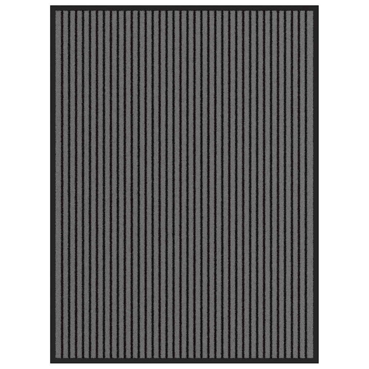 VidaXL lábtörlő csíkos fekete és szürke 90x120 cm 4105595