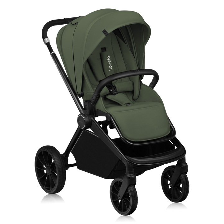 Carucior sport, Lionelo, Mika Plus, Cadru din aluminiu, Cu maner reversibil, Copertina XXL, Spatar reglabil in 3 pozitii, Cu accesorii, Pana la 22 kg, 6-48 luni, EN1888-1, EN1888-2 EN1466, Verde