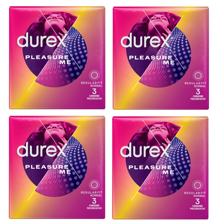 12 darab Durex Pleasure Me óvszer készlet, Normal Fit Normal