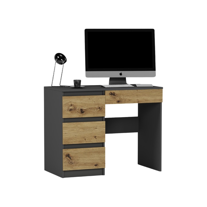 Birou, PVC, N-35L ANTRACYT MIX ARTISAN, 76x50x96