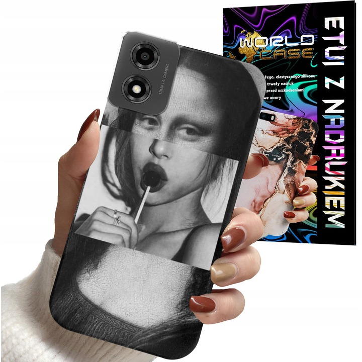 Калъф за телефон, World Case, силиконов, сив, за Motorola Moto E14