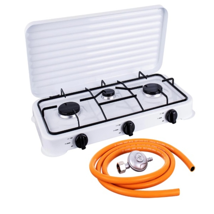 Aragaz plita, 3 arzatoare, GPL butelie, 1.1kW-2.2kW, reductor, furtun, coshop®