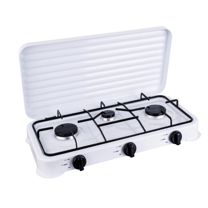 Aragaz plita, 3 arzatoare, GPL butelie, 1.1kW-2.2kW, reductor, furtun, coshop®