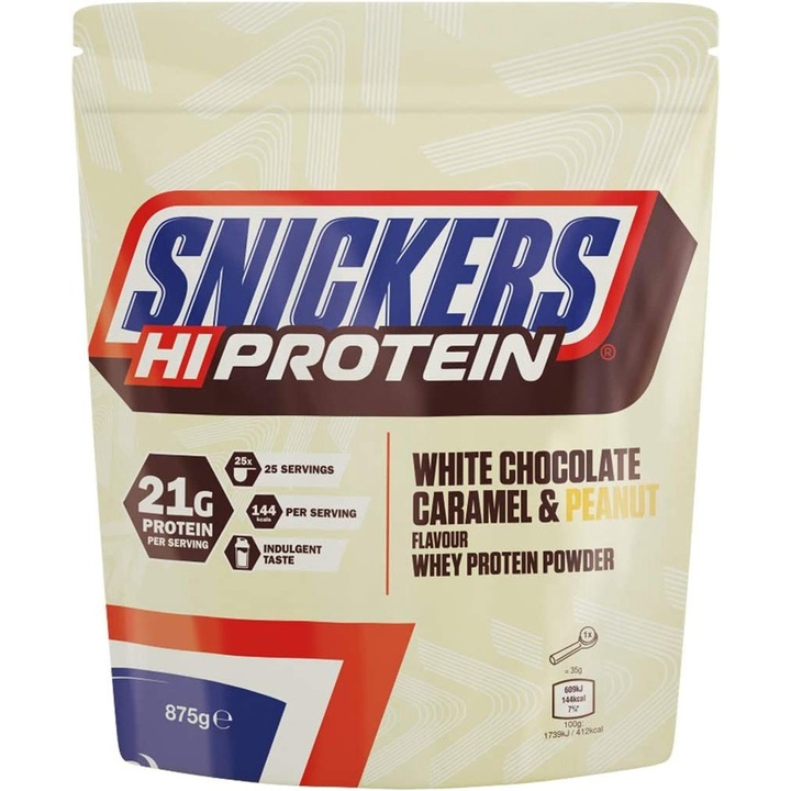 Mars Protein Snickers Hi Protein - White Chocolate - Суроватъчен Протеин Бял шоколад с фъстъци 875g